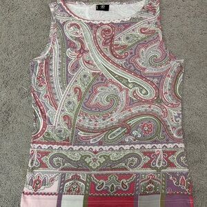 Bogner Multicolor Paisley Tank Top women’s size 10 sleeveless shirt